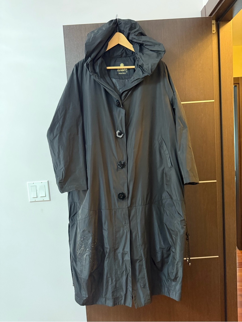 Women’s Black Hooded Trench Coat by